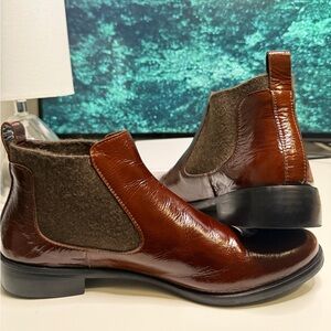 Homers Artisan Patent Leather Ankle Boots